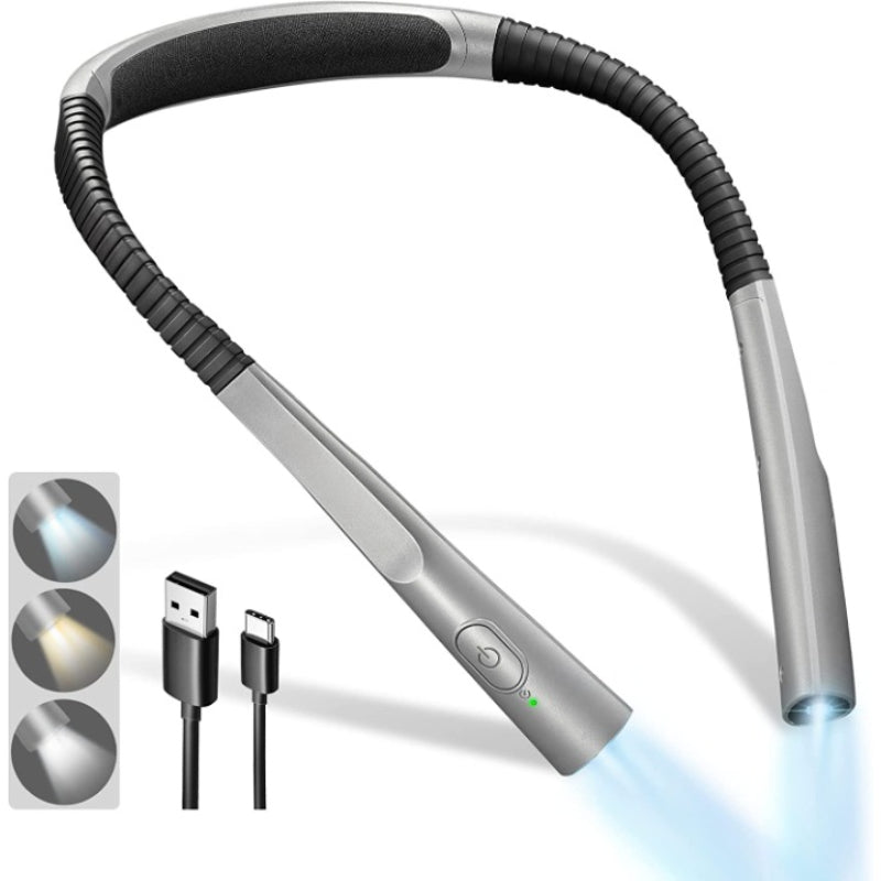 LED-leselampe, egnet for lesing og opplesing, 3 farger, 6 lysalternativer, fleksibel arm, bærbar, holdebar, perfekt for lesing, lesing, camping, reparasjon