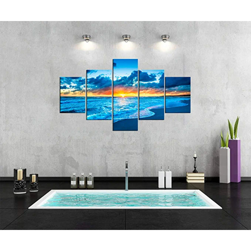 5 Pcs Sunrise Seascape Artwork Canvas Painting | Skanto