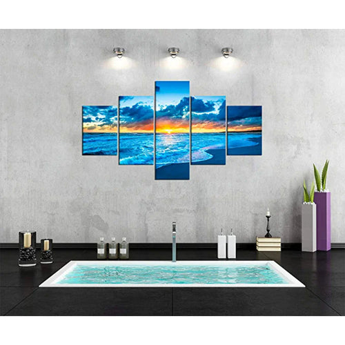 5 Pcs Sunrise Seascape Artwork Canvas Painting | Skanto