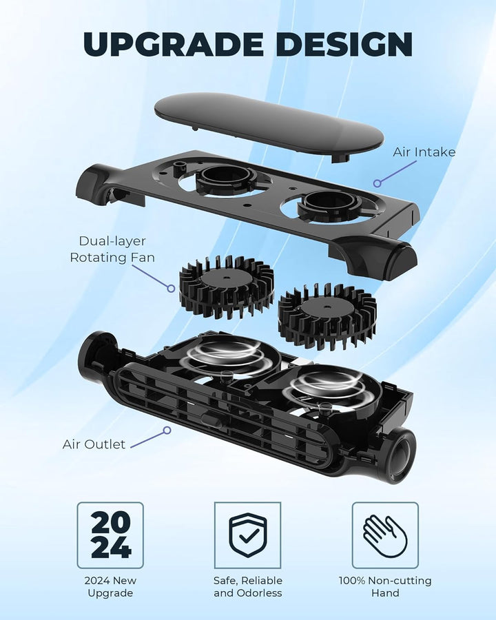 Skanto | 3 Hastigheter USB Bil Kjølevifte & Hodebeinmontering – AutoBreeze (1+1 GRATIS)