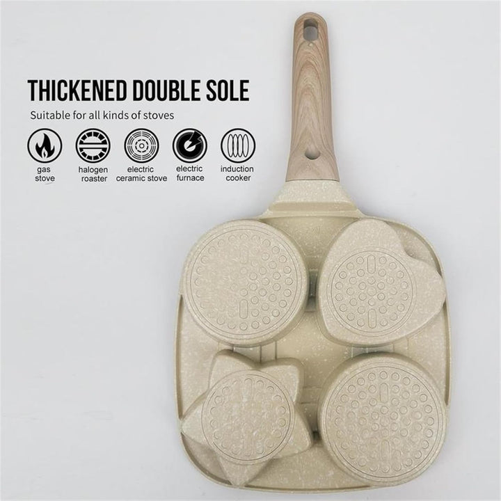 Skanto | 4-kopp Multifunksjonell Non-Stick Egg Stekepanne – Stjerneformet Design