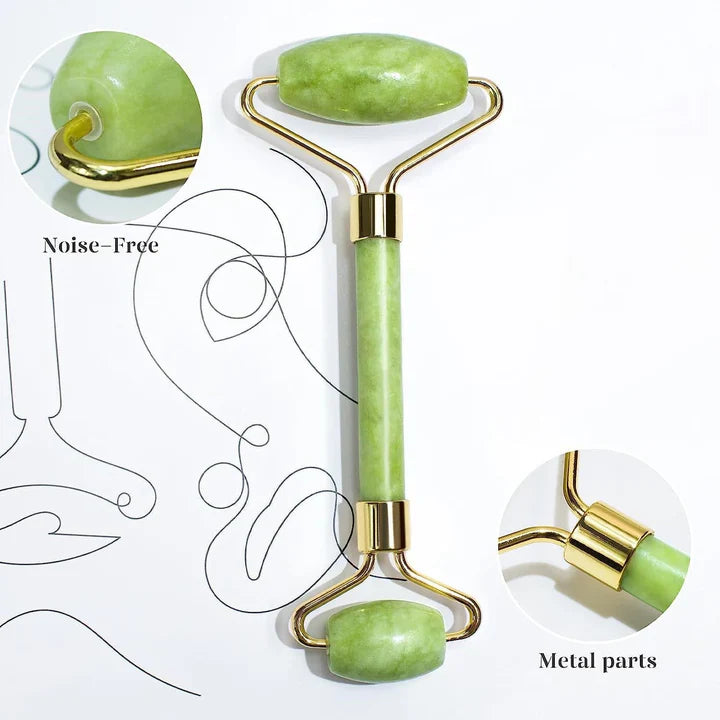 Skanto | Instant Glow Gua Sha & Jade Roller Set | For strålende hud og naturlig avslapning