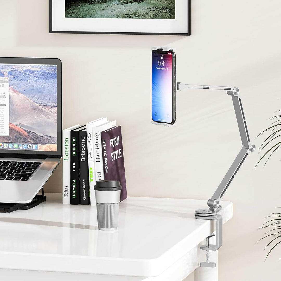 Skanto | Justerbart Aluminium Tablet Bordstativ med 360° Rotasjon – Movaro