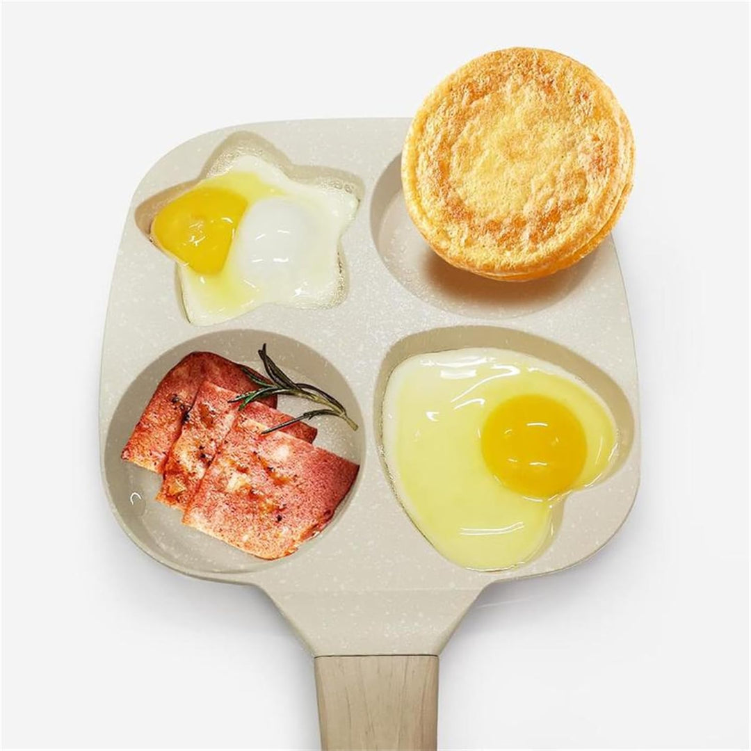 Skanto | 4-kopp Multifunksjonell Non-Stick Egg Stekepanne – Stjerneformet Design