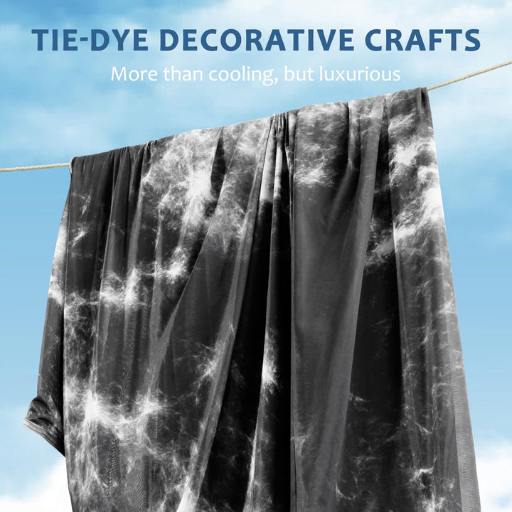 Tie Dye Kjøleteppe – Q-Max 0.5+ Dobbel-Lags Dobbelt-Sidig Kald Berøring Teppe for Komfortable Sommernetter-Grå | Skanto