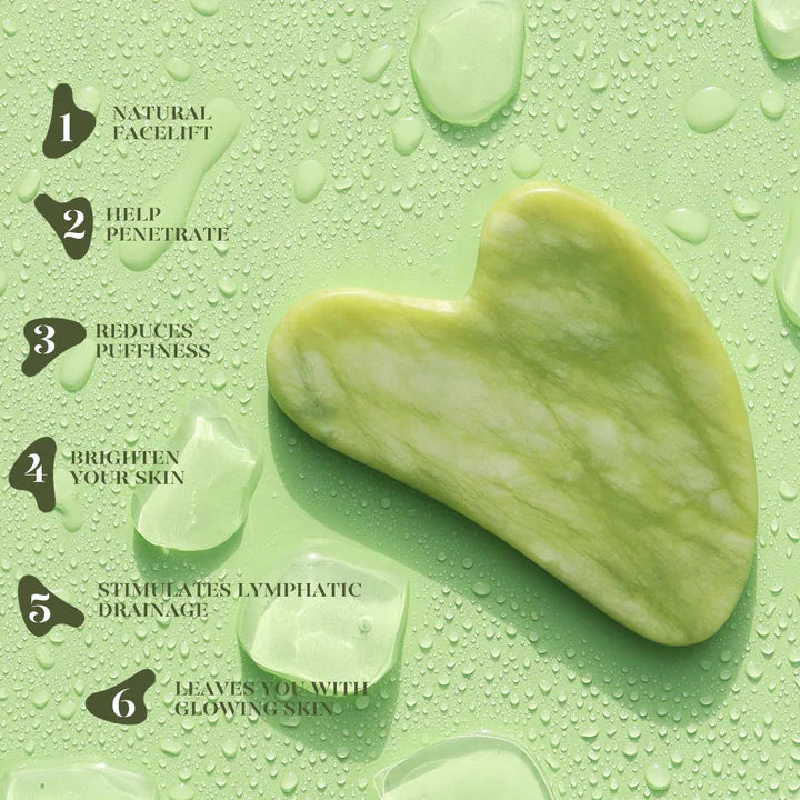 Skanto | Instant Glow Gua Sha & Jade Roller Set | For strålende hud og naturlig avslapning