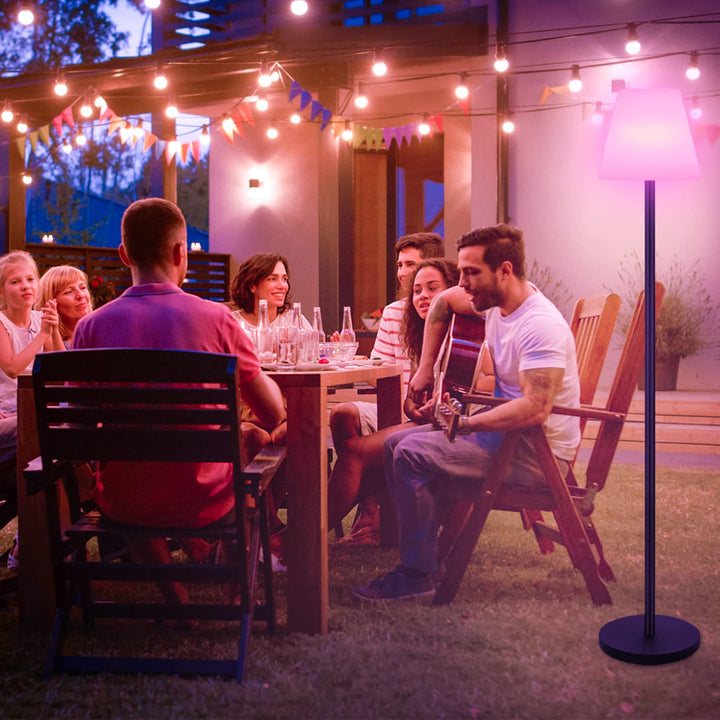 Skanto | Gewiny Solenergidrevet Utendørs Gulvlampe - Dimbar Led, Vanntett, Trådløs For Patio & Hage