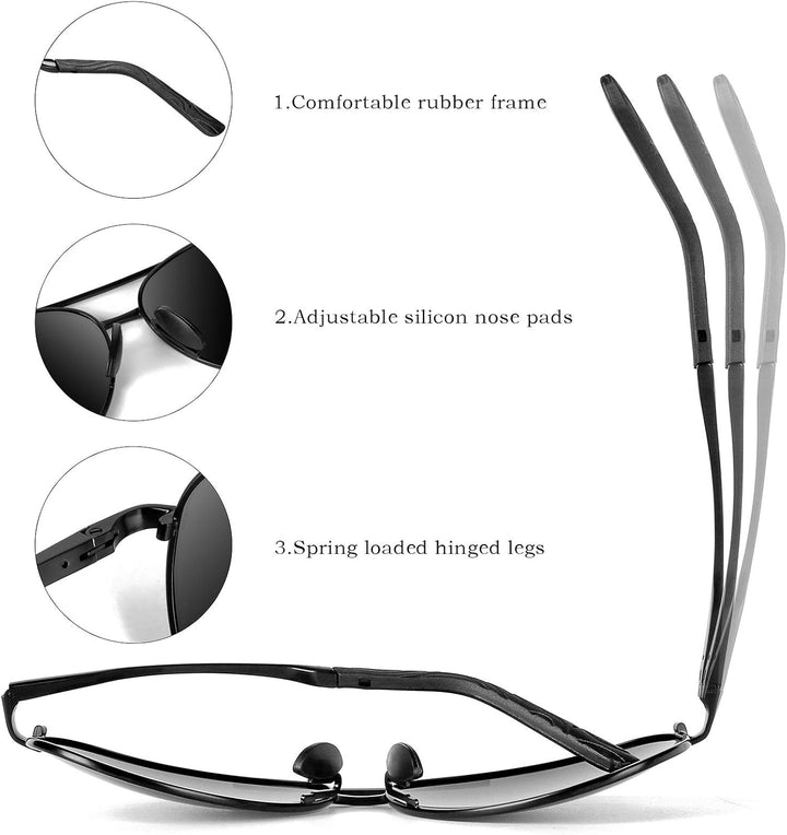 Premium Polariserte Aviator Solbriller - Joey | Skanto