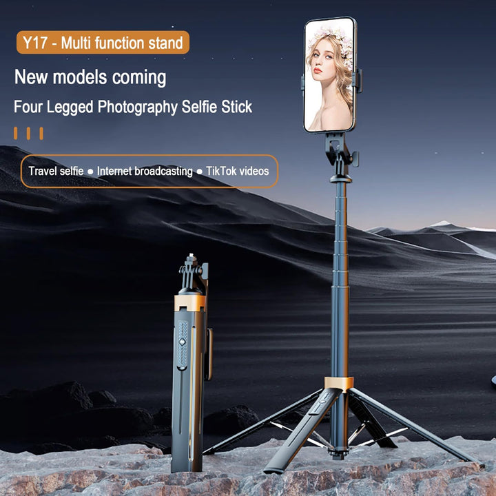 Skanto | 70" Sammenleggbar Bluetooth Quad-Pod Selfie Stativ