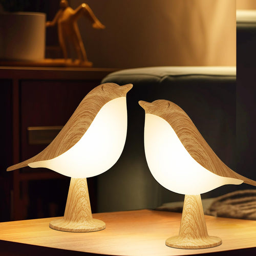 Skanto | Vquand 2 Pakke Fugle Skrivebordslampe - Oppladbar Barne Nattlampe Med Berøringssensor & 3 Fargemodi