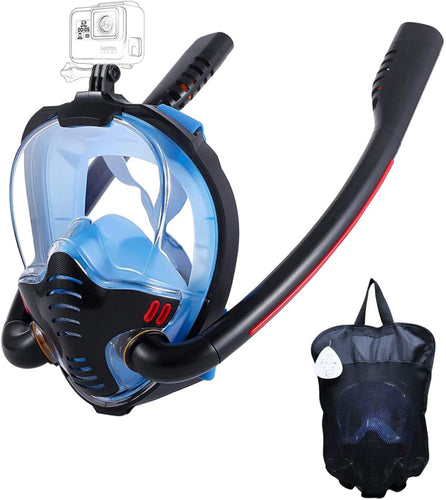 Snorkelmaske med antidugg-tørkler, 180-klassinger panoramaautsikt HD