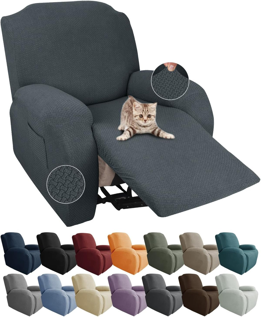 Frendorf | Stretch Recliner Chair Covers 4-Piece Set – CoverMate
