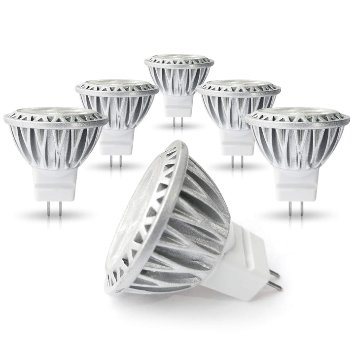 Skanto | Alide Mr11 Gu4 Led Lyspærer 3000K Varm Hvit 3W, 6 Pakke Lav Volt Spotlights For Utendørs