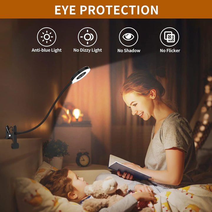 Skanto | 3 Farge Modus LED Skrivebord Klem Lampe med & Fleksibel Gås Nakke – Selvara (1+1 GRATIS)