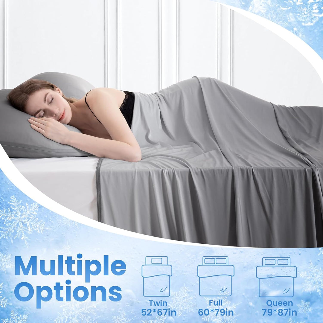 Q-Max > 0.5 Gradient Gray Cooling Blanket – Dobbelt-Sidig, Pustende & Maskinvaskbar | Skanto