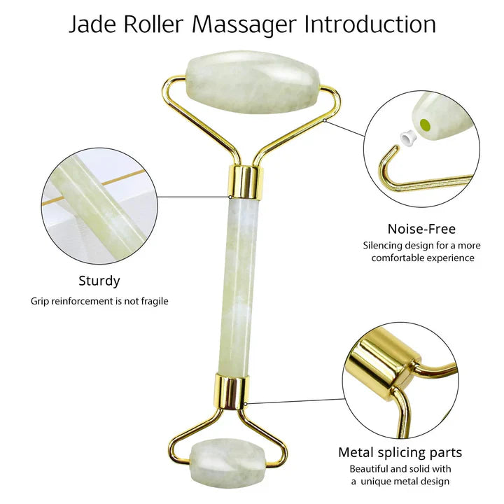 Skanto | Instant Glow Gua Sha & Jade Roller Set | For strålende hud og naturlig avslapning