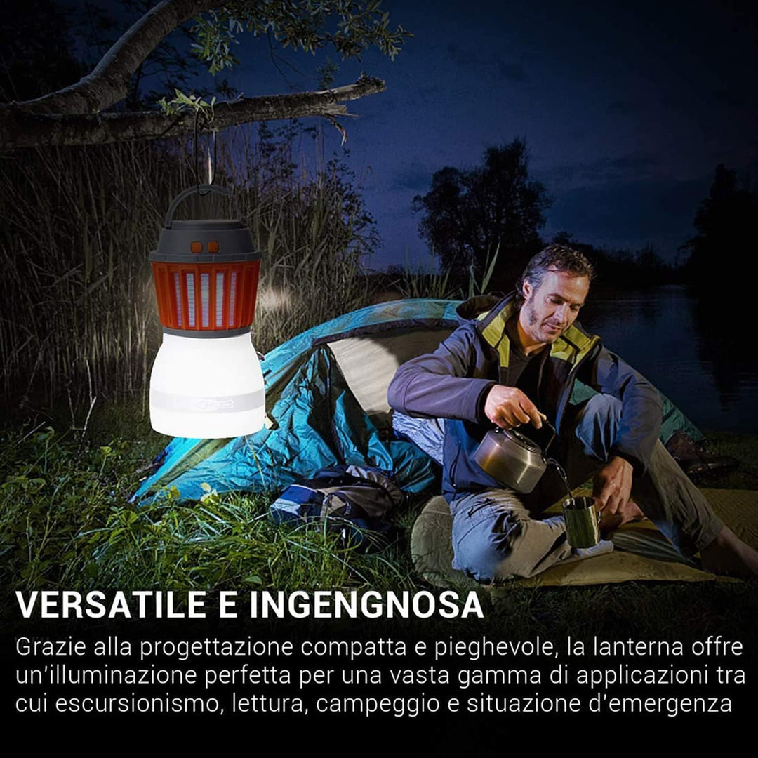 Skanto | Solenergi LED Mygglampe med Integrert Lantern – Effektiv Insektbeskyttelse og Belysning for Hage og Camping