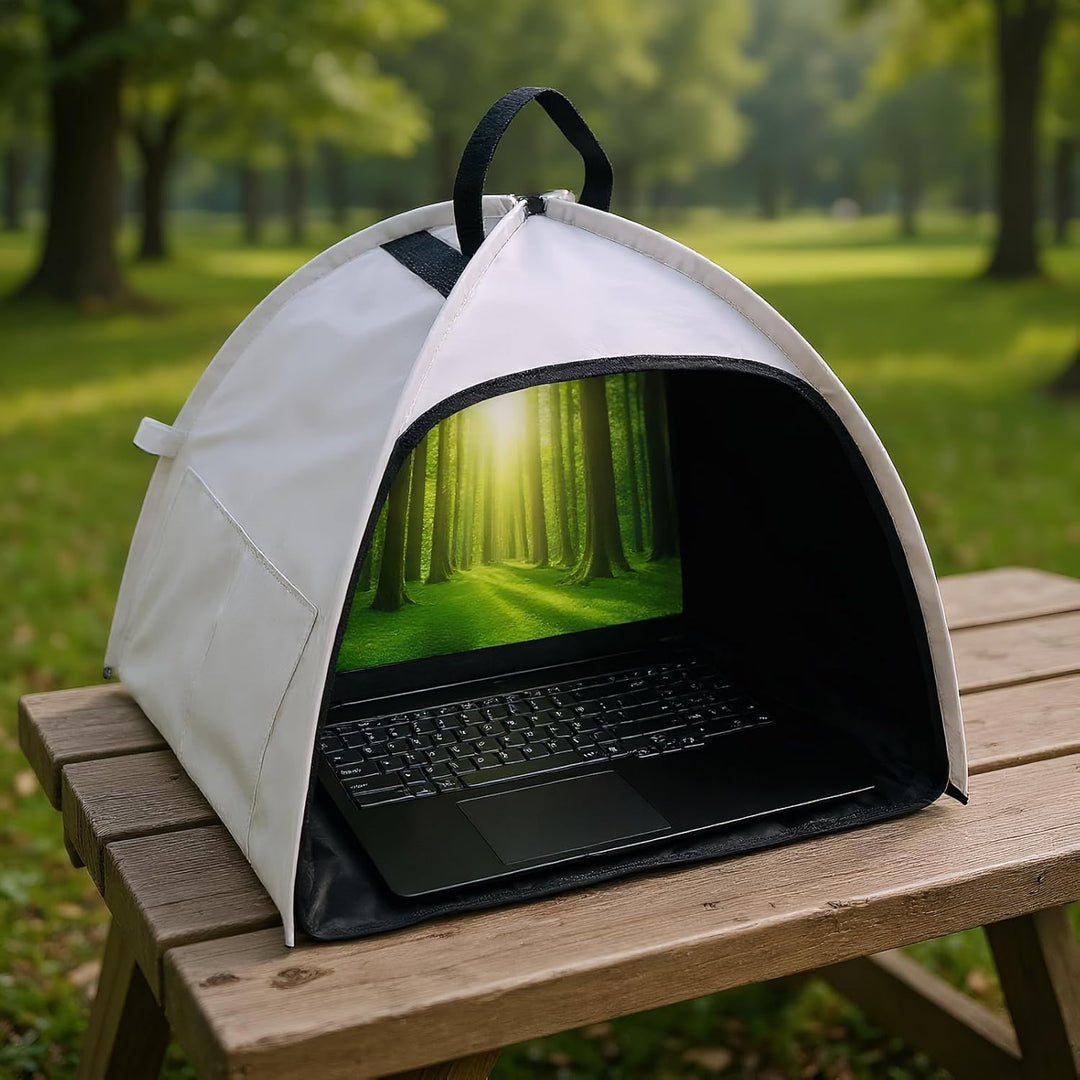 Skanto | Laptop Solskjerm – Sammenleggbar Anti-blendings Personvernstelt for 13–16" Enheter – Travory