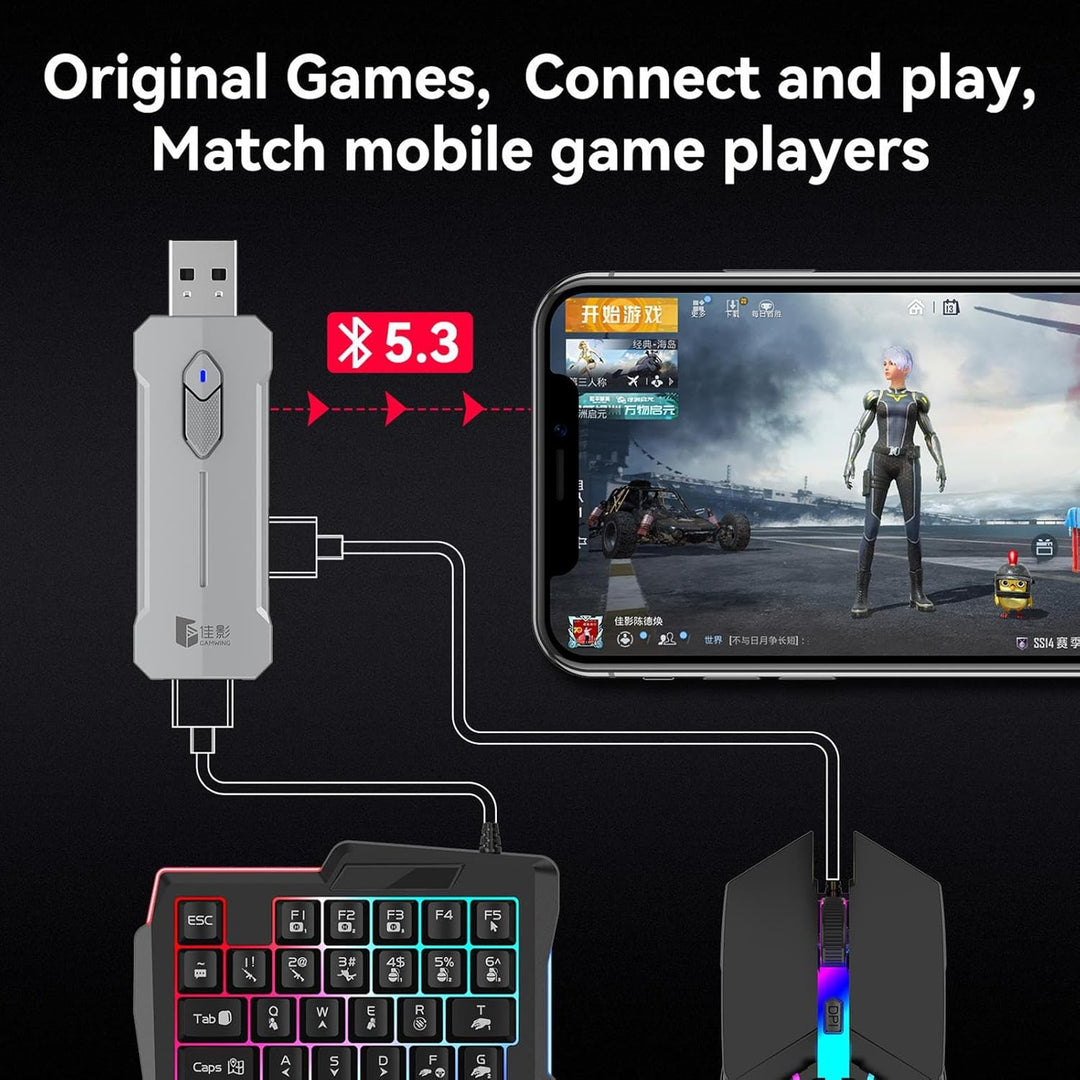 Skanto | RGB Gaming Tastatur og Mus Combo – Ergonomisk Kontroller Adapter Sett – Zyvorn