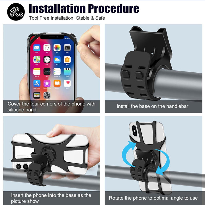 Sykkel telefonholder 360° roterbar avtakbar | Skanto