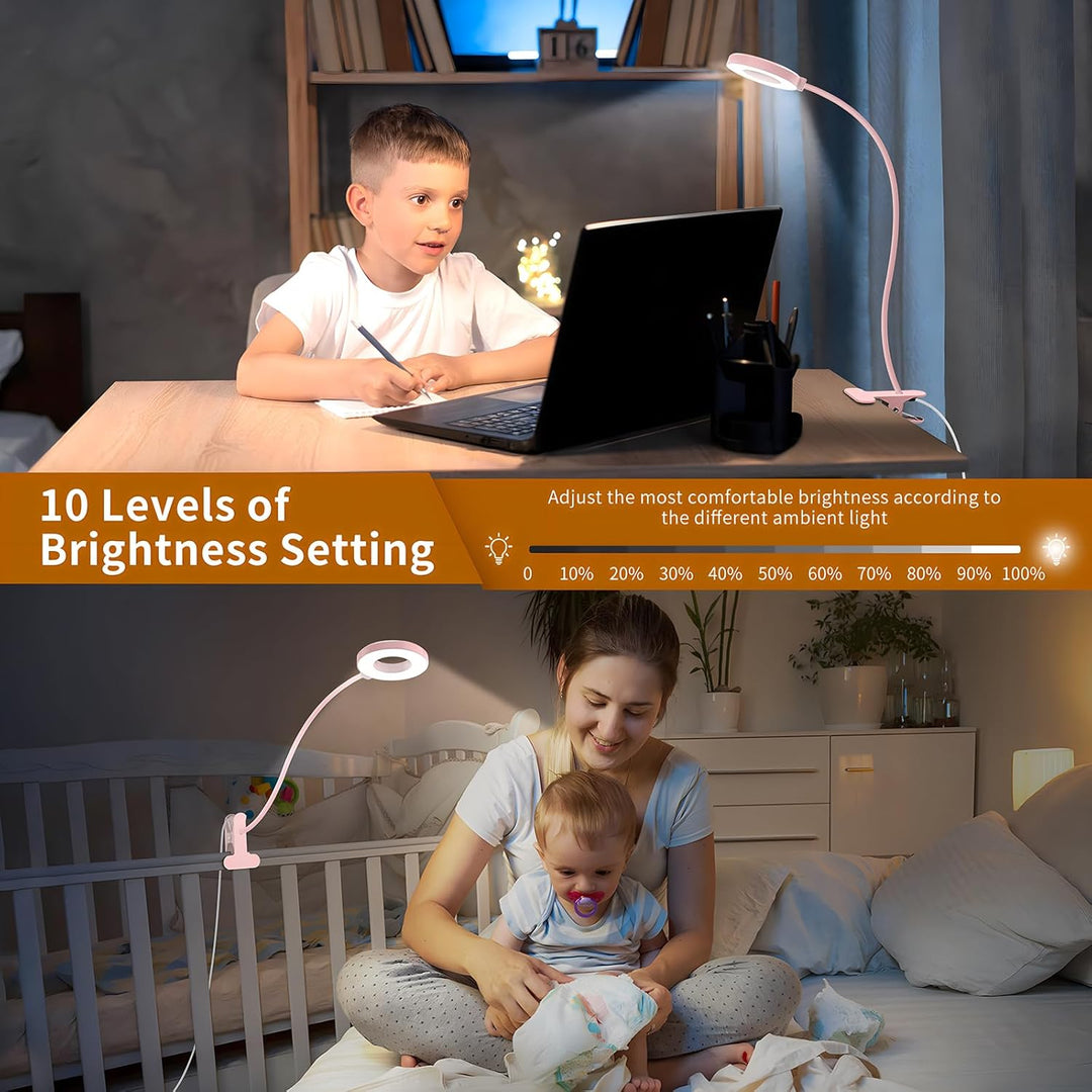 Skanto | 3 Farge Modus LED Skrivebord Klem Lampe med & Fleksibel Gås Nakke – Selvara (1+1 GRATIS)
