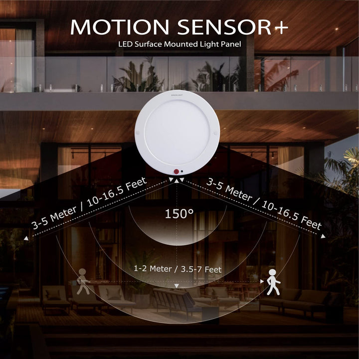 Skanto | Sincelight Pir Led Bevegelsessensor Taklampe, 18W Ultrathin, Varm Hvit, Skumringslys