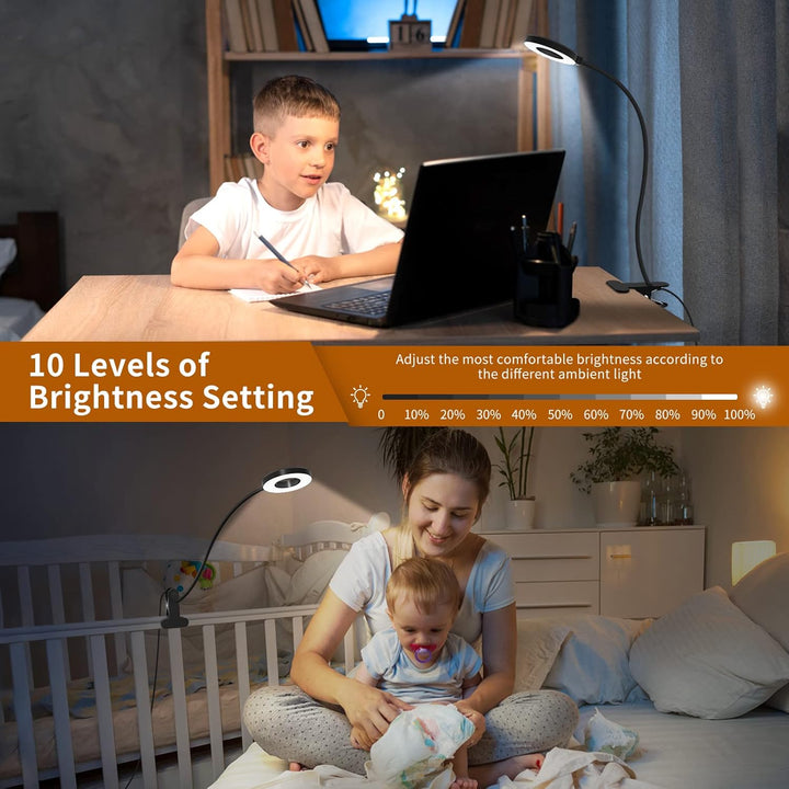 Skanto | 3 Farge Modus LED Skrivebord Klem Lampe med & Fleksibel Gås Nakke – Selvara (1+1 GRATIS)