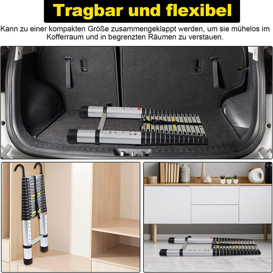 Telescopisk stige med 2 avtakbare kroker | Skanto