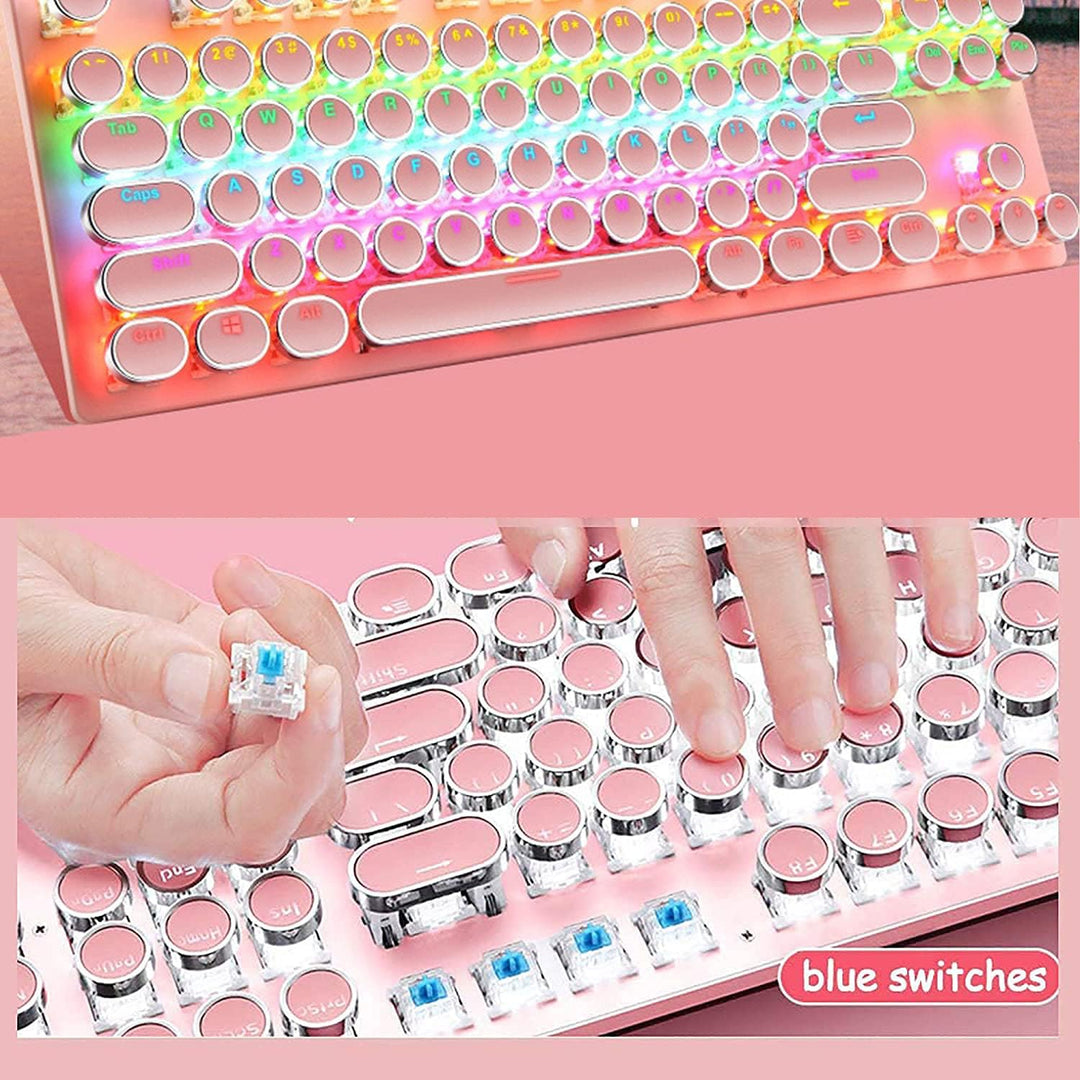 Skanto | 87-Tast Mekanisk Gaming Tastatur RGB Bakgrunnsbelyst Blå Bryter