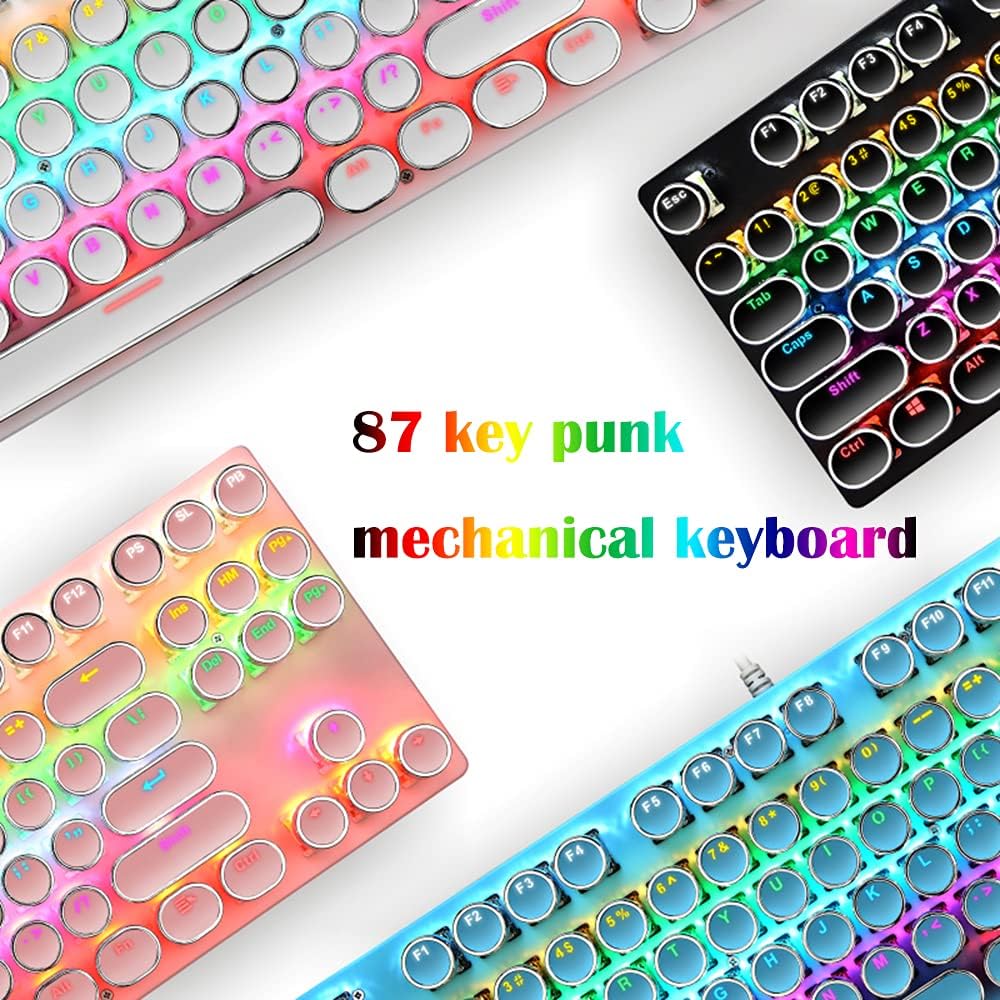Skanto | 87-Tast Mekanisk Gaming Tastatur RGB Bakgrunnsbelyst Blå Bryter