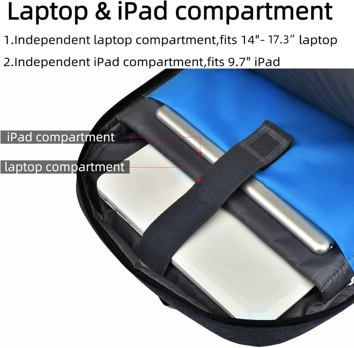 Vanntett reise laptop ryggsekk med USB-port og organisert lagring | Skanto