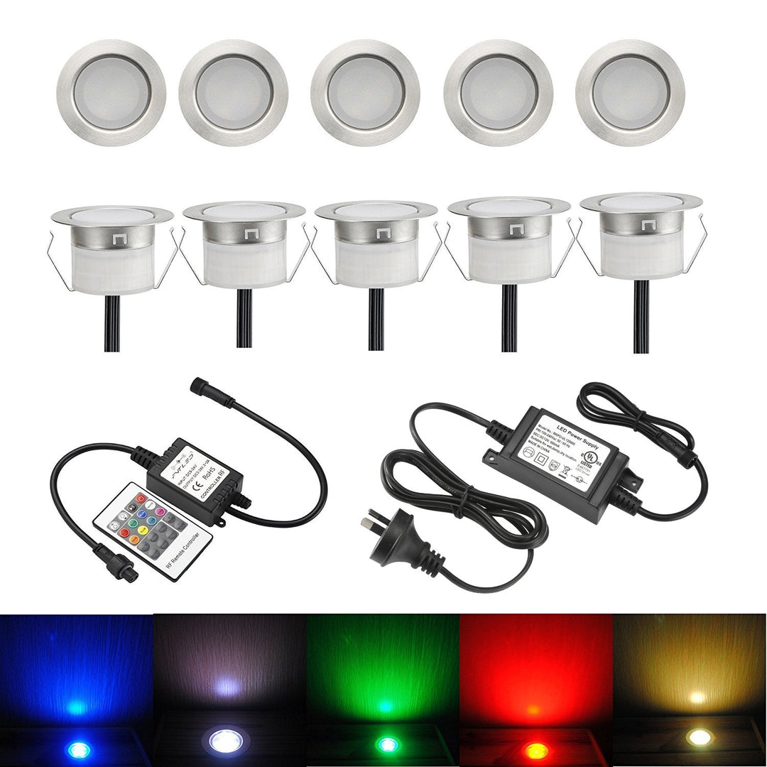 Skanto | Fvtled 10-Pack Rgb Led Utendørs Deck Lyskilder, Ip67 Vanntett, Lav Spenning For Hage & Terrasse