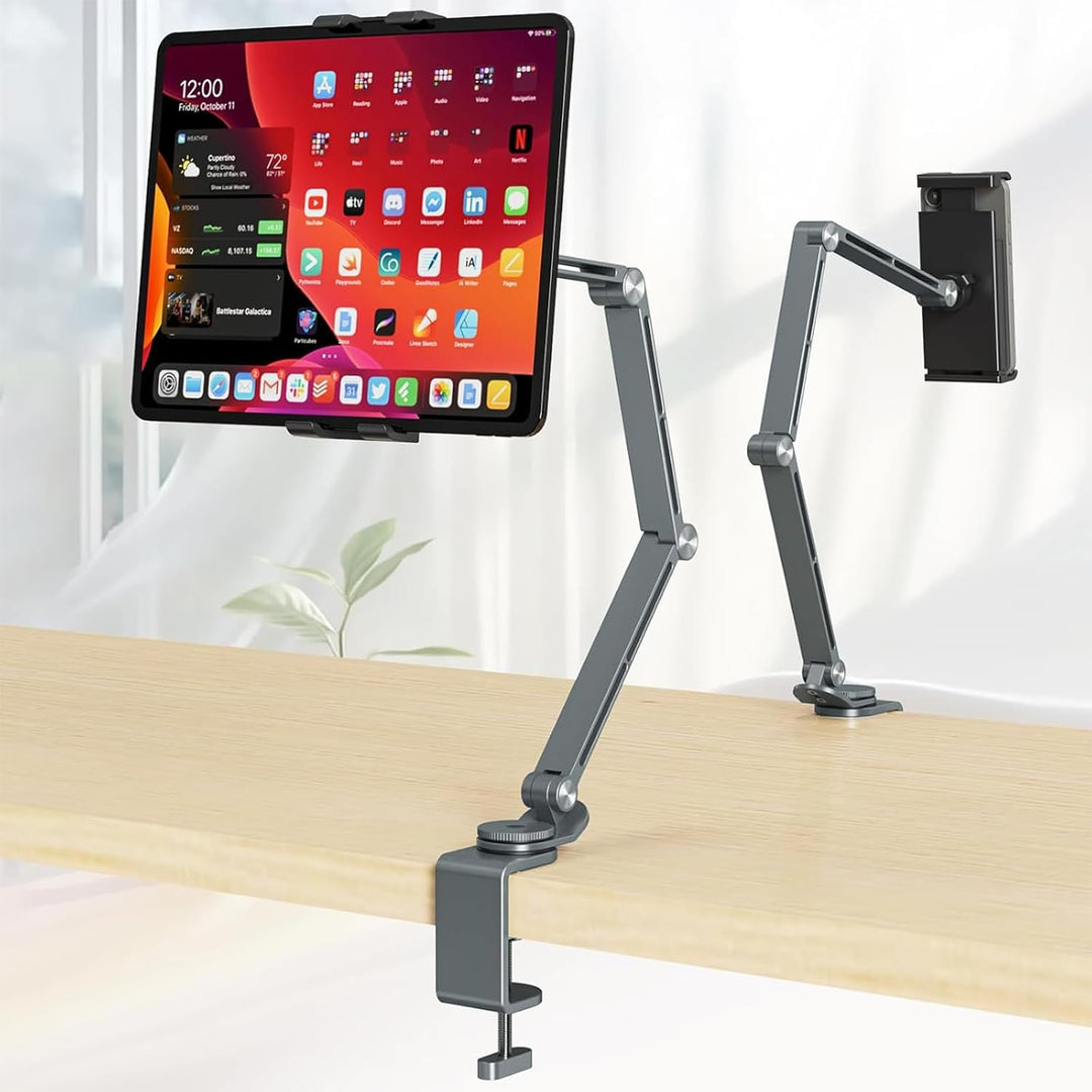 Skanto | Justerbart Aluminium Tablet Bordstativ med 360° Rotasjon – Movaro