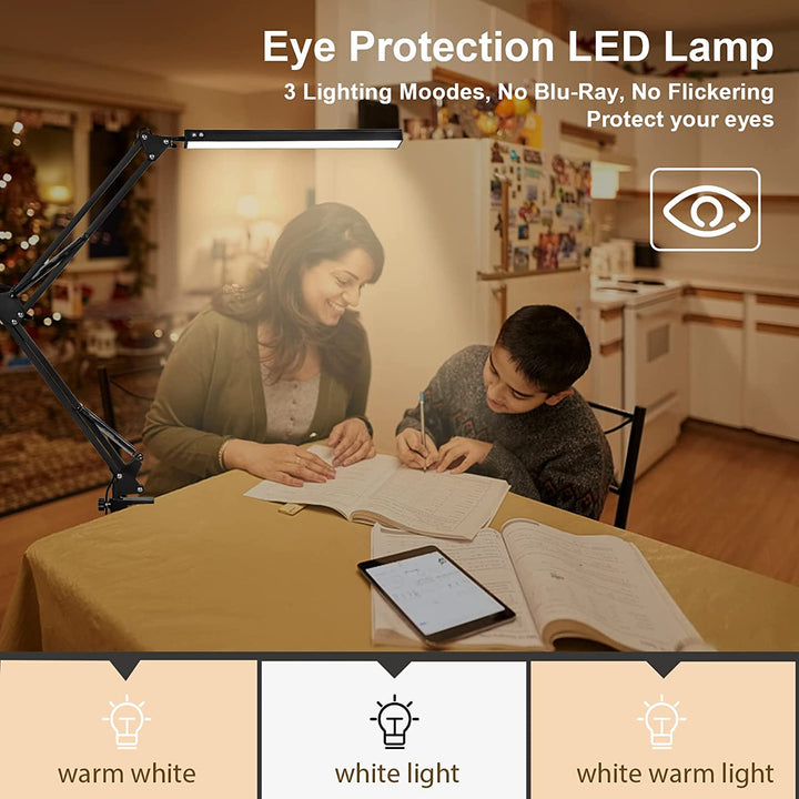 LED Skrivebordslampe Klemme Lys Dimmbar 10W | Skanto