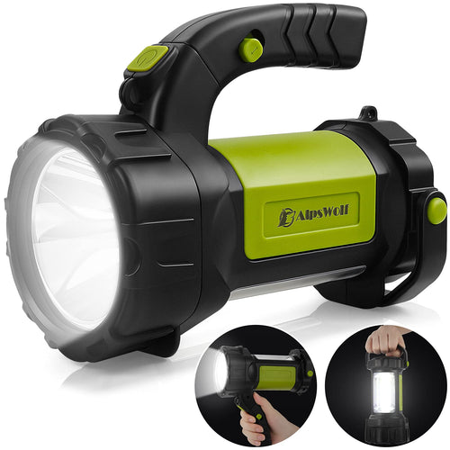 Skanto | Alpswolf Campinglaterne Oppladbar, Led Lommelykt Spotlight Lantern Med 800Lm, 3600 Kapasitet Batteridrevet, Bærbar Kraftig Campinglys For Nødsituasjoner, Utendørs Fotturer, Strømbrudd