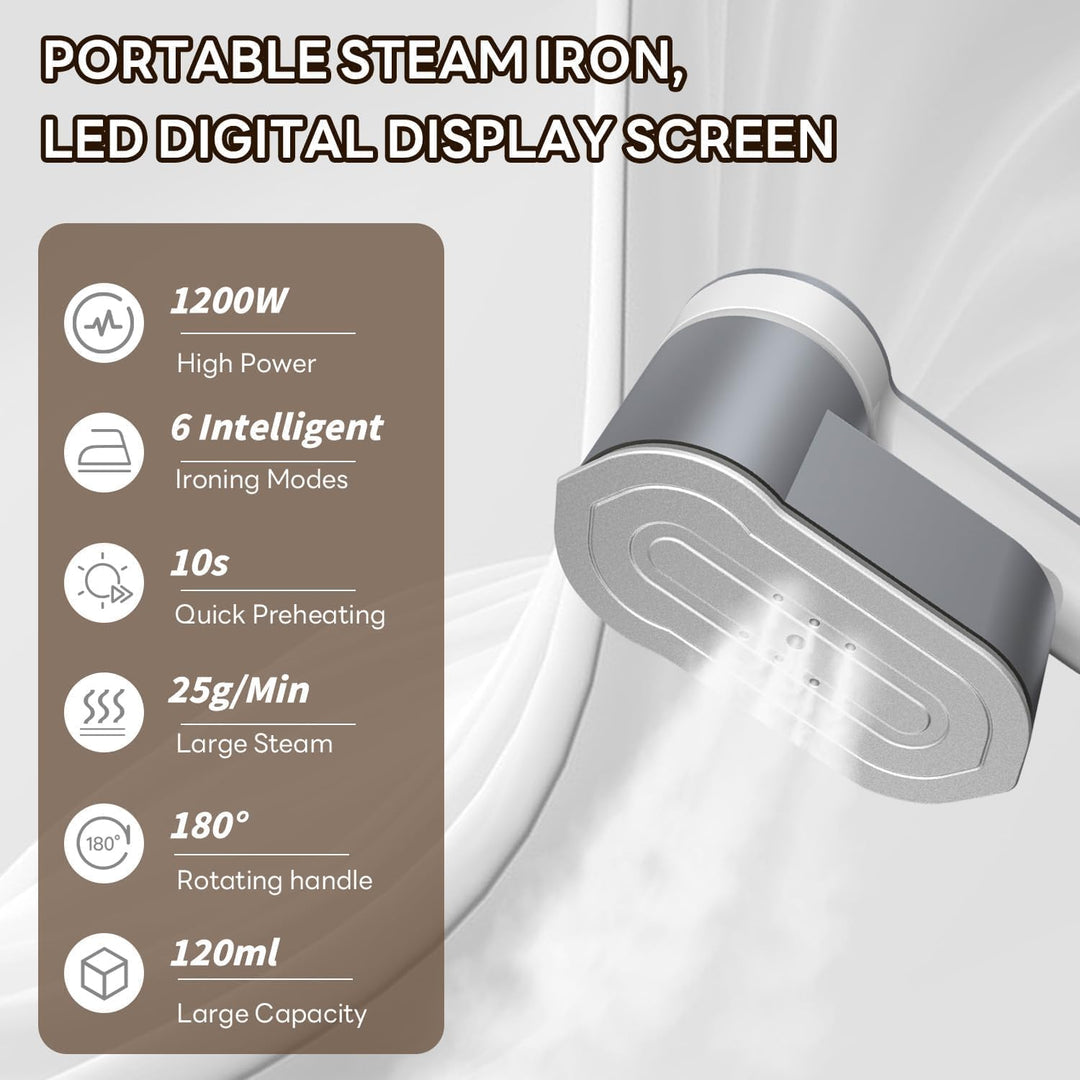 Frendorf | Bærbar reise dampstryker 1200W med 6 moduser og AU-plugg