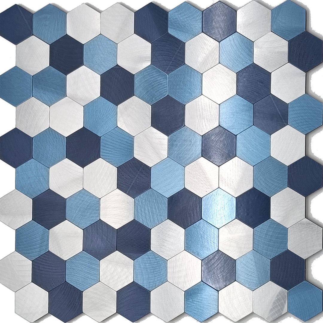 Moderne Peel & Stick metallmosaikkflis sekskant Peel & Stick T-baneflis