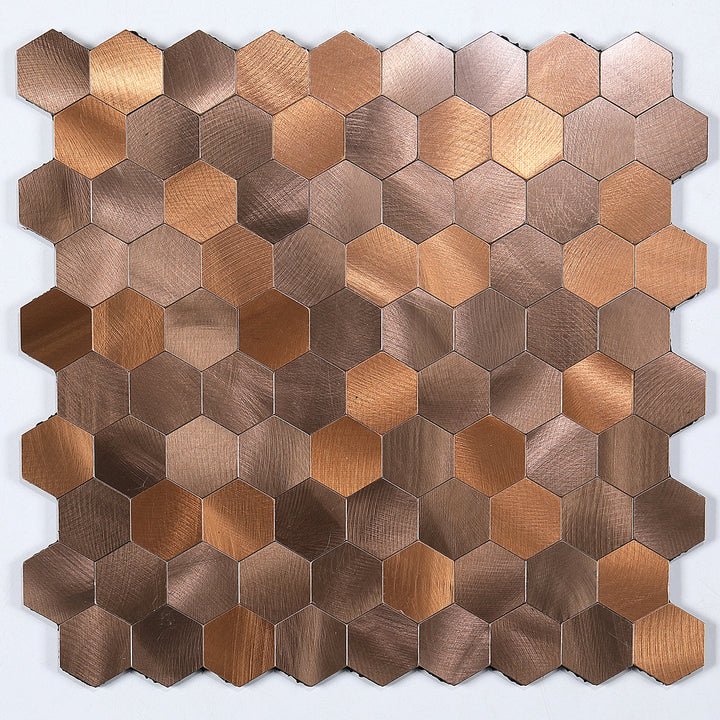 Moderne Peel & Stick metallmosaikkflis sekskant Peel & Stick T-baneflis