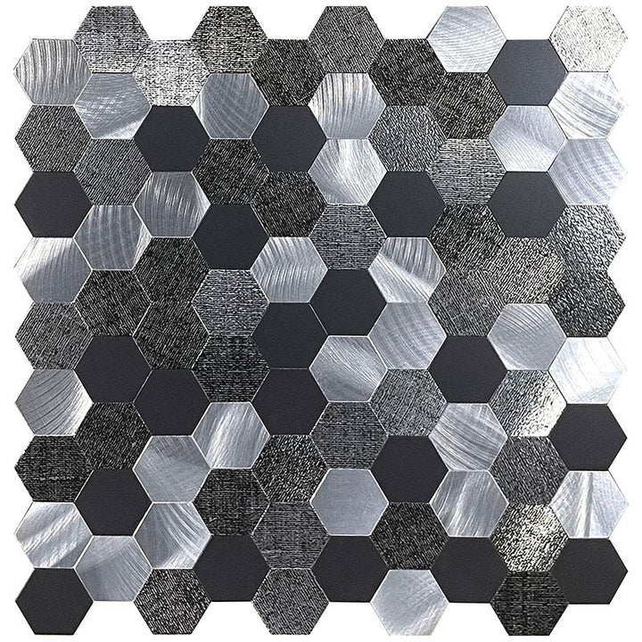 Moderne Peel & Stick metallmosaikkflis sekskant Peel & Stick T-baneflis