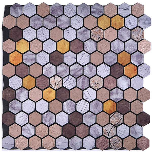 Moderne Peel & Stick metallmosaikkflis sekskant Peel & Stick T-baneflis