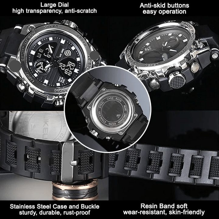 Skanto | Sporty Dual-Display Mode Multifunctional Waterproof Luminous Men's Wristwatch