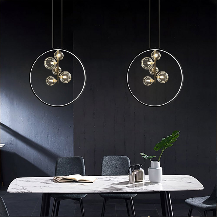 Skanto | Minimalistisk Glass Ball Pendellampe Svart