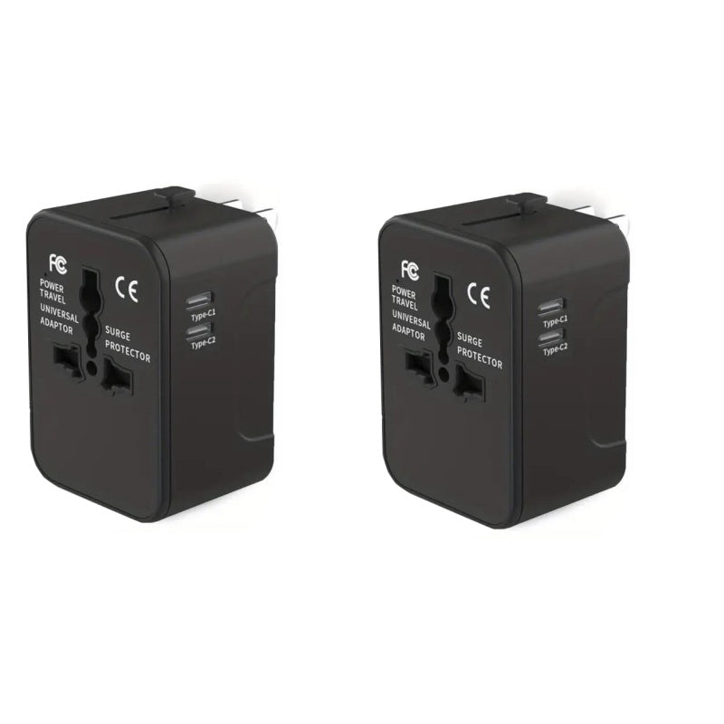 Universell reiseadapter med doble USB-porter | Skanto