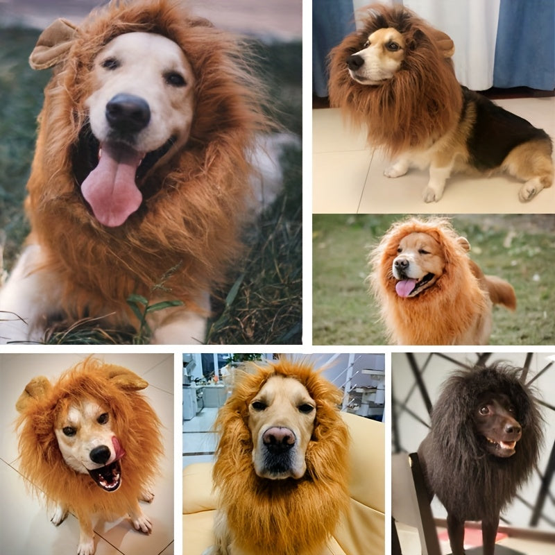Skanto | Hund Realistisk Løvemanke Halloween Kostyme | Justerbar Lettvekts