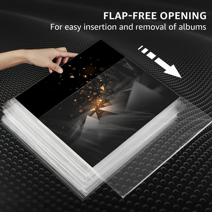 Skanto | Premium Gjennomsiktig Vinylbeskyttelse - 12,75" LP og Gatefold-beskyttelse, slitesterk 3mil tykkelse - Ideell for gaveinnpakning