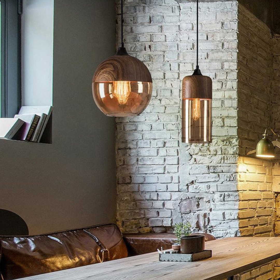Stilig skandinavisk tre taklampe - NordLuna | Skanto