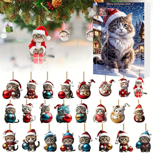 Skanto | Vintage Cats Advent Calendar – 24-dels julekalender med akrylhengelapper