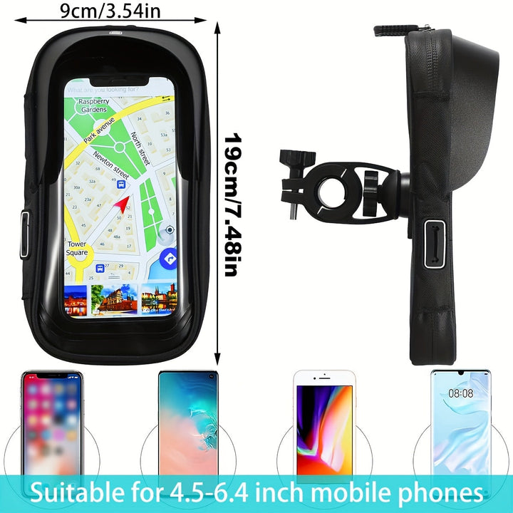 Vanntett telefonholder for sykkel og motorsykkel – 360° roterbar og egnet for 4.5–6.4 tommer | Skanto