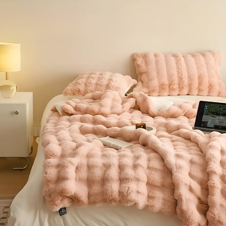 Fleece og fleece-lue – Ekstra myk og varm | Perfekt for sofa og soverom