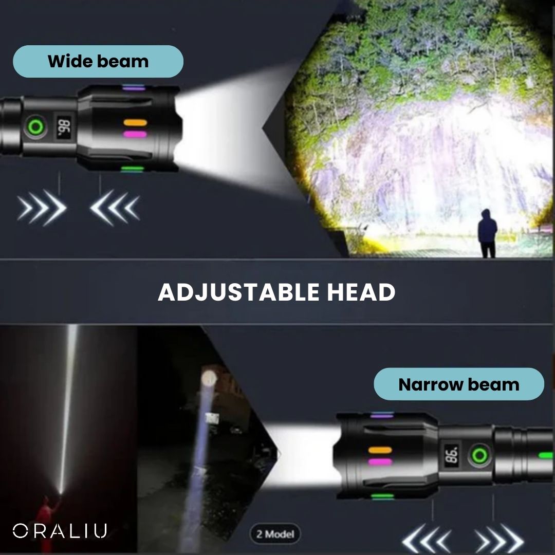 Skanto | Militært LED-lommelykt – Oppladbar – 9000 Lumen